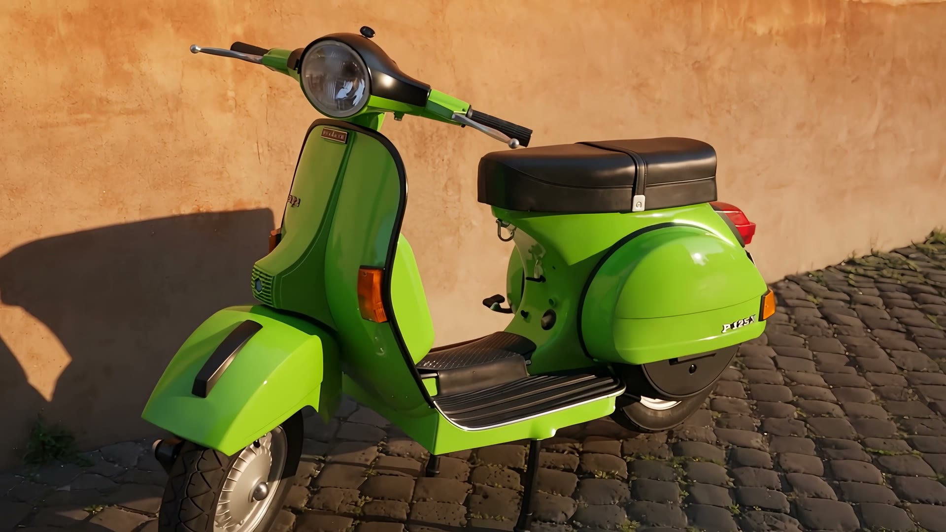 Una linea di luce verde percorre i profili di una PX